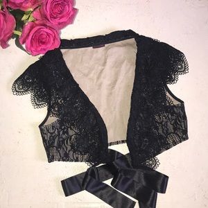 Anne Fontaine black lace Valero vest